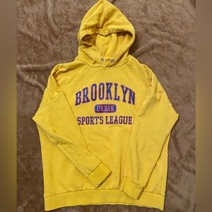 H&M Yellow & Navy Blue Brooklyn Hoodie Size Small